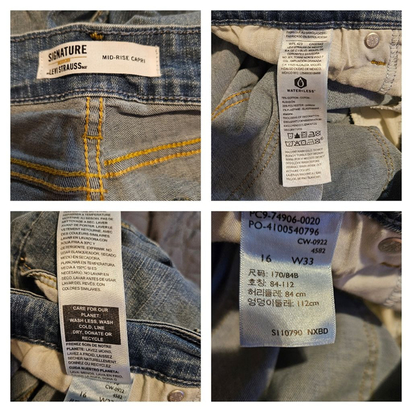 Levi Strauss Signature Capri Jeans Women's Size 16 Blue Denim - Picture 2 of 7